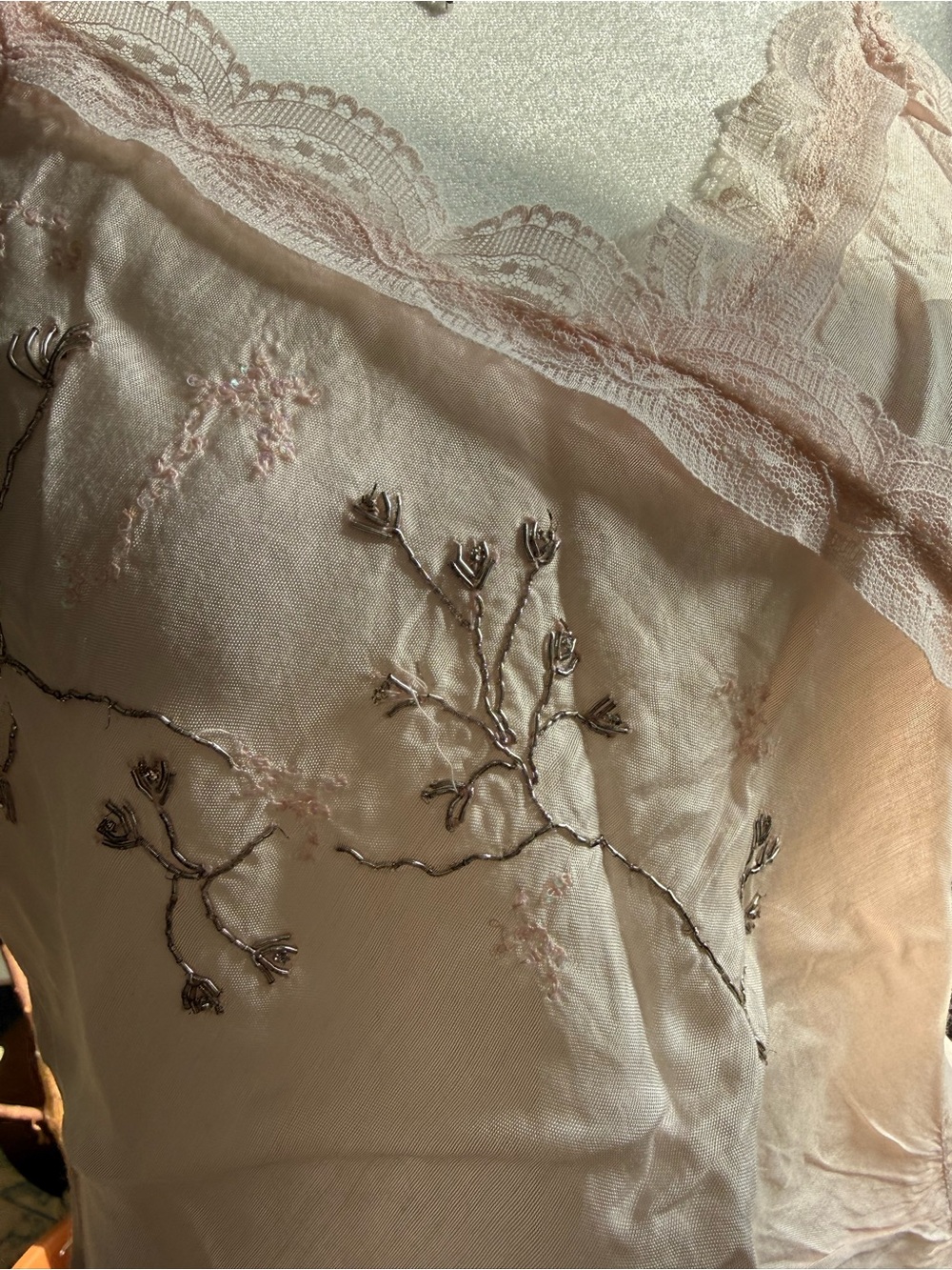 Stunning Y2k Baletcore Soft Girl Lace-Trim Powder Pink Camisole - Picture 4 of 8